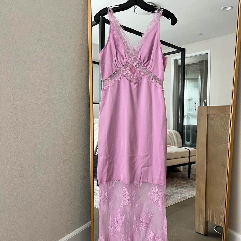 Vici Lavender Dress with Lace Detailing